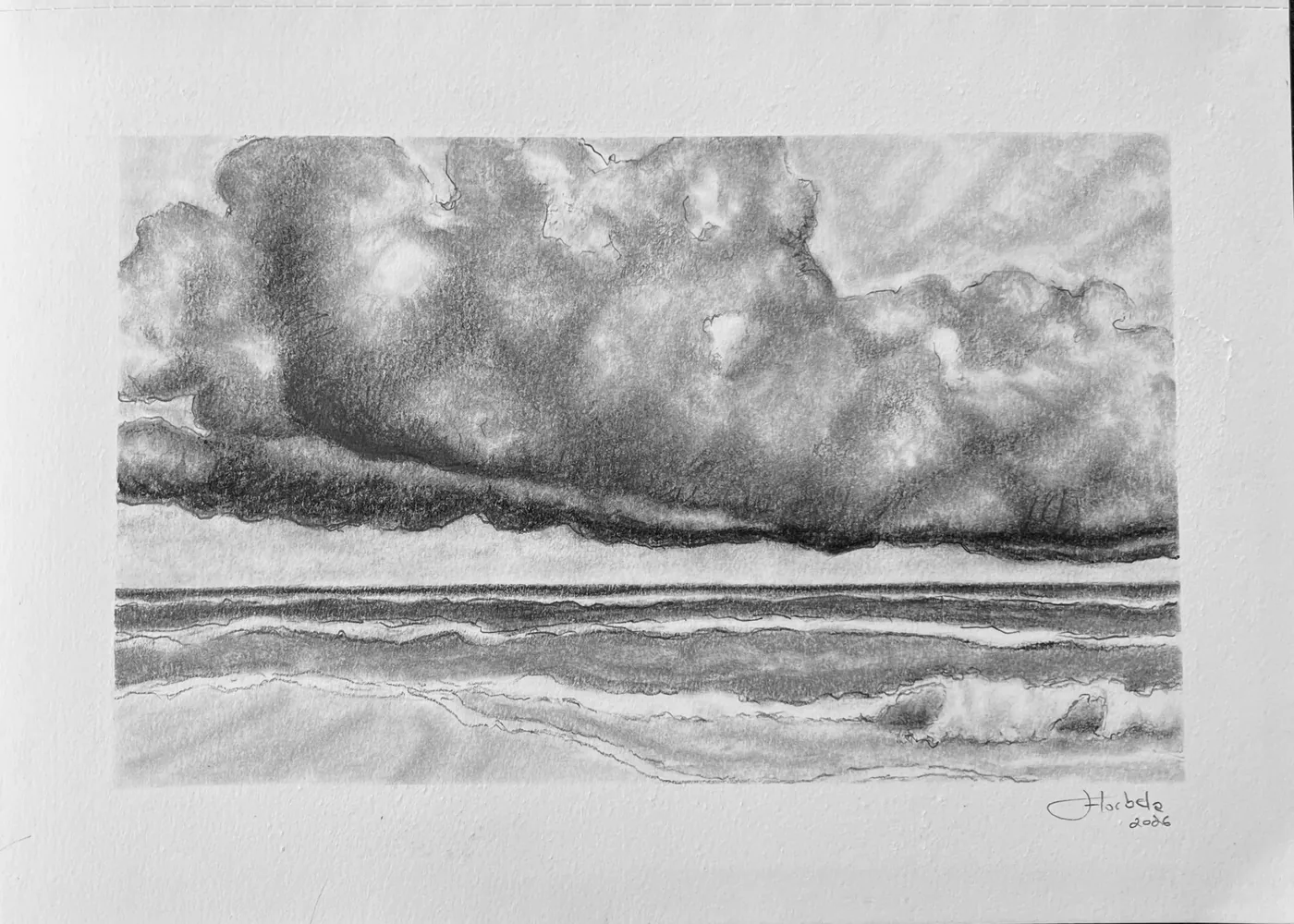 Cloudy Beach Days — original artwork by Florbela Nienaber